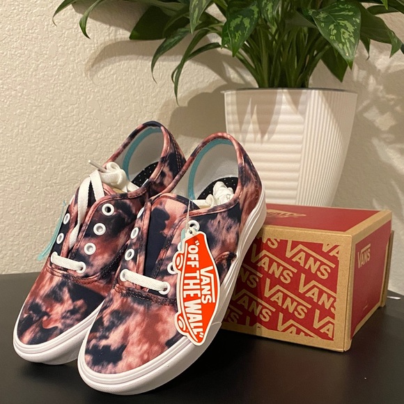 Vans Pink and Navy Blue Tie-Dye Shoes - Picture 1 of 9